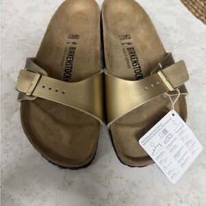 Birkenstock Metallic Gold Sandals Size 42 women’s NWT